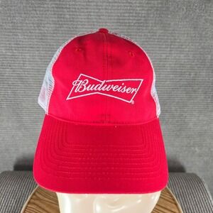 Budweiser Men OSFM Red Mesh Back Trucker Hat